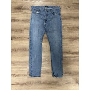 Polo Ralph Lauren Men 38Tx 36 Blue Jeans‎ Light Wash Hampton Straight Distressed